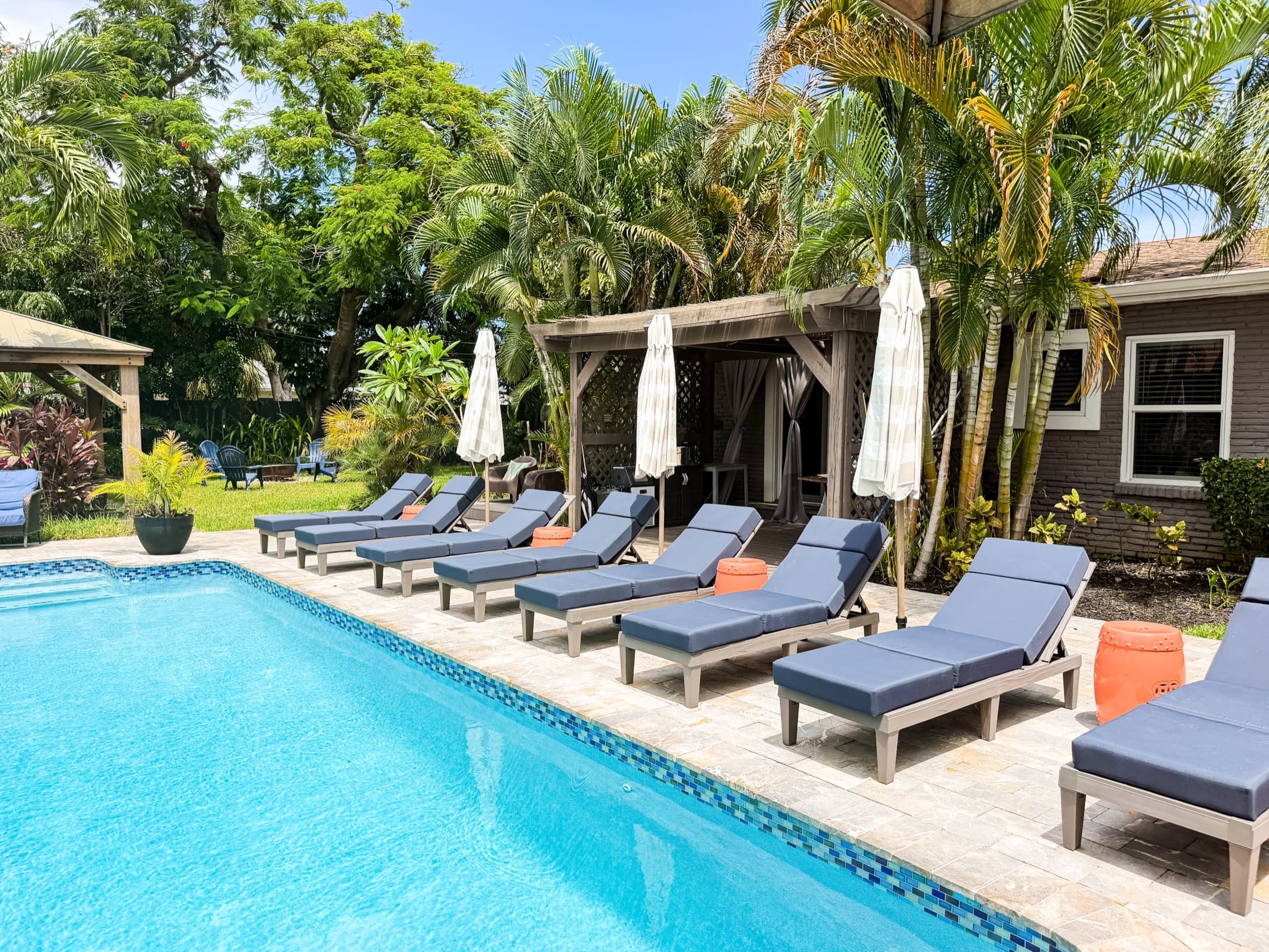 Pool and tropical grounds at Solstice at Wilton