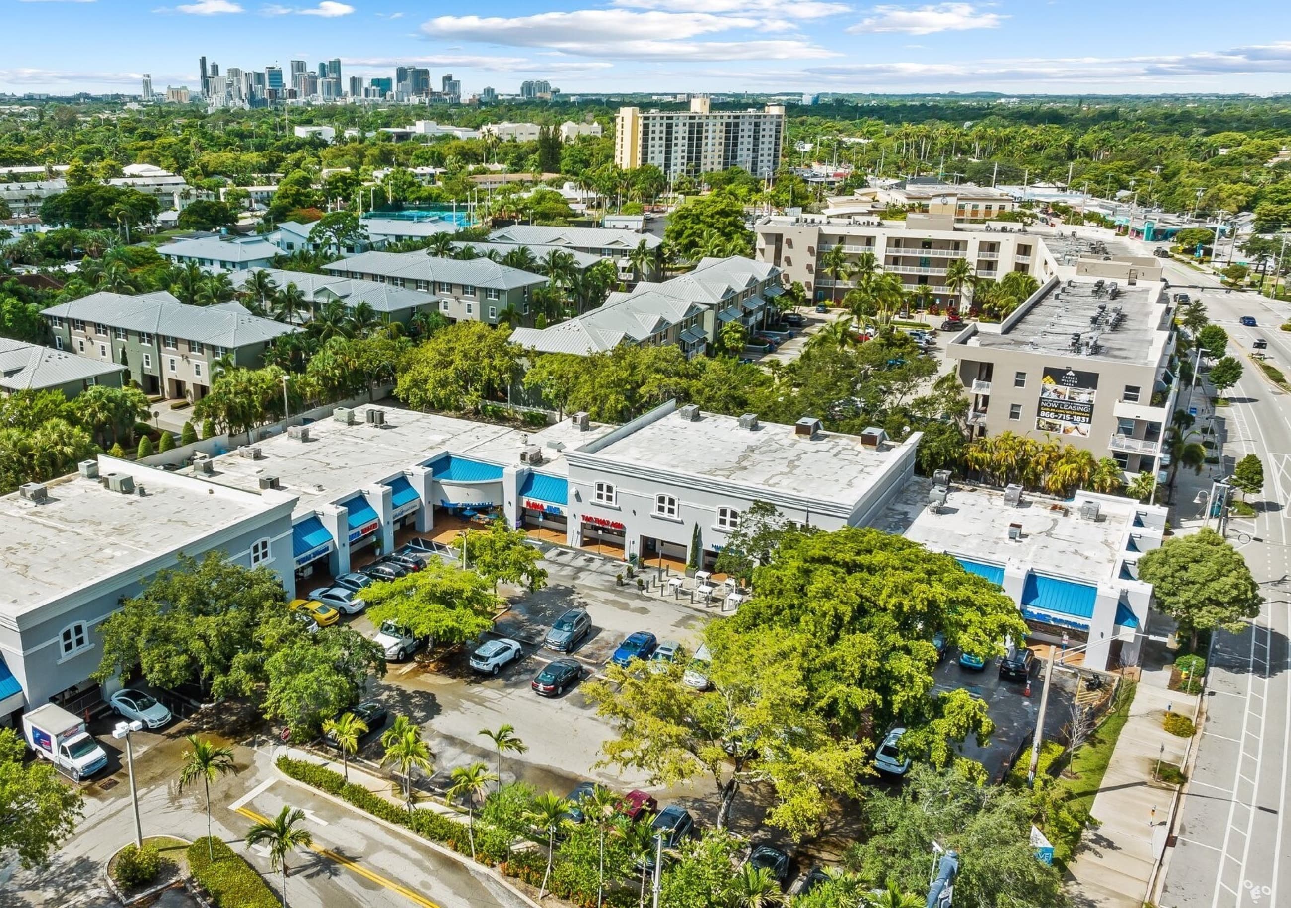 Aerial view of Wilton Manors and the Fort Lauderdale skyline